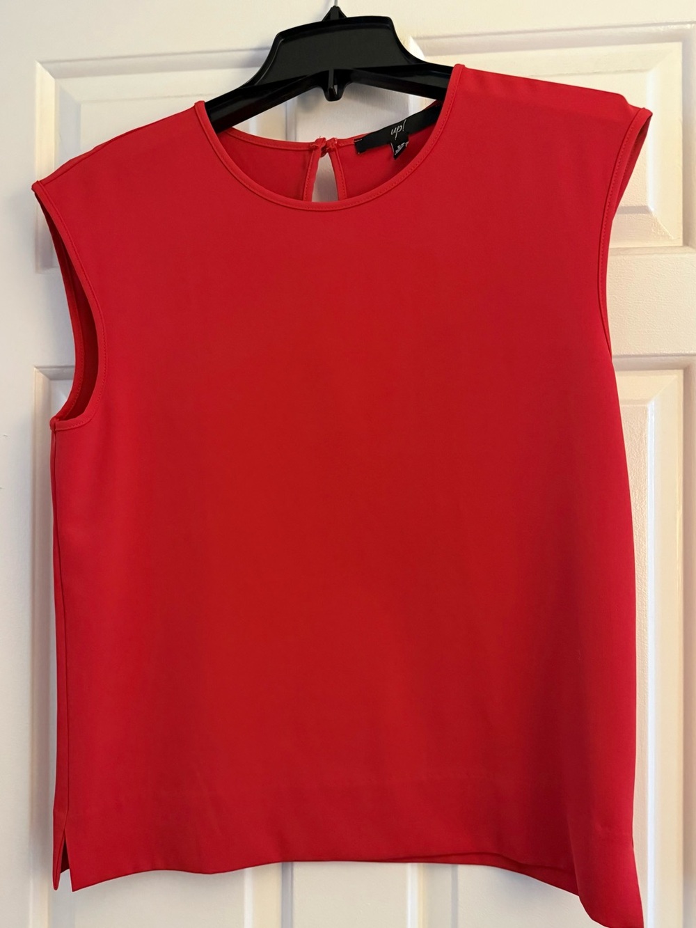 Up! Red Crewneck Cap-Sleeve Shell - Picture 2 of 6